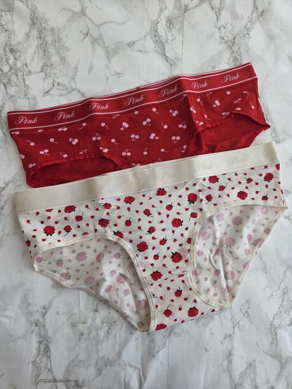 Victoria's Secret PINK 2-Pack Logo Cotton Hiphugger Hipster Panties L NWT
